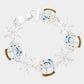 Multi Silver Enamel Snowman Link Magnetic Bracelet