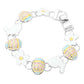 Madeline Love Multi, Silver Enamel Easter Bunny Egg Flower Link Magnetic Bracelet - Bracelets - desc