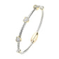 CZ Stone Paved Heart Pointed Bangle Magnetic Bracelet
