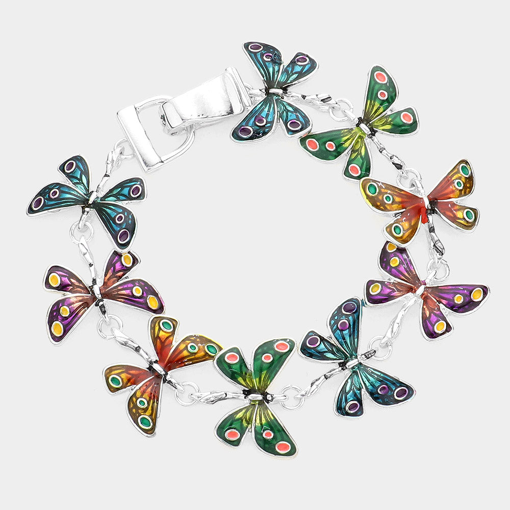 Madeline Love Multi Butterfly Link Magnetic Bracelet - Bracelets