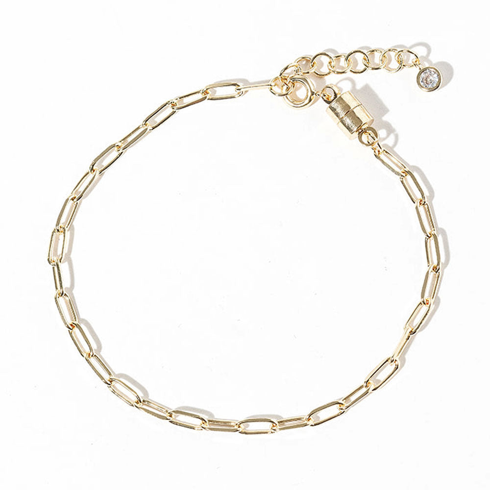 Madeline Love Gold Gold Dipped Paperclip Chain Link Magnetic Bracelet