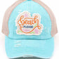 C.C DISTRESSED BEACH PLEASE PATCH PONYCAP - Mint - Pony Cap