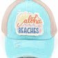 C.C DISTRESSED ALOHA BEACHES PATCH PONYCAP - Mint - Pony Cap