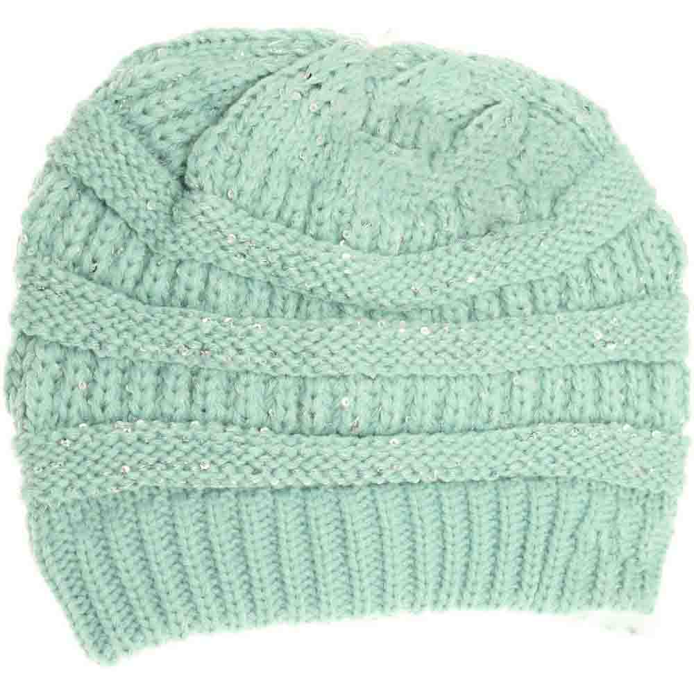Mint Sequin CC Beanies combine stylish sparkle with reliable warmth, making them perfect for chilly days. Crafted with soft, cozy materials, these beanies provide comfortable wear while the sequined exterior adds a touch of sophisticated shine. Ideal for those seeking both function and fashion, they effortlessly elevate any cold-weather outfit. 
