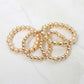 Madeline Love Gold 4PCS - Textured Metal Ball Beaded Stretch Multi Layered Bracelets - desc