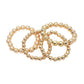 Madeline Love Gold 4PCS - Textured Metal Ball Beaded Stretch Multi Layered Bracelets - extra