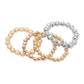 Madeline Love Multi 4PCS - Textured Metal Ball Beaded Stretch Multi Layered Bracelets - extra