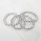 Madeline Love Rhodium 4PCS - Textured Metal Ball Beaded Stretch Multi Layered Bracelets - desc
