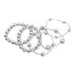 Madeline Love Rhodium 5PCS - Faceted Polished Ball Bar Beaded Stretch Multi Layered Bracelets - extra