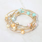 Madeline Love Gold, Multi 5PCS - Ball Metal Bar Beaded Stretch Multi Layered Bracelets