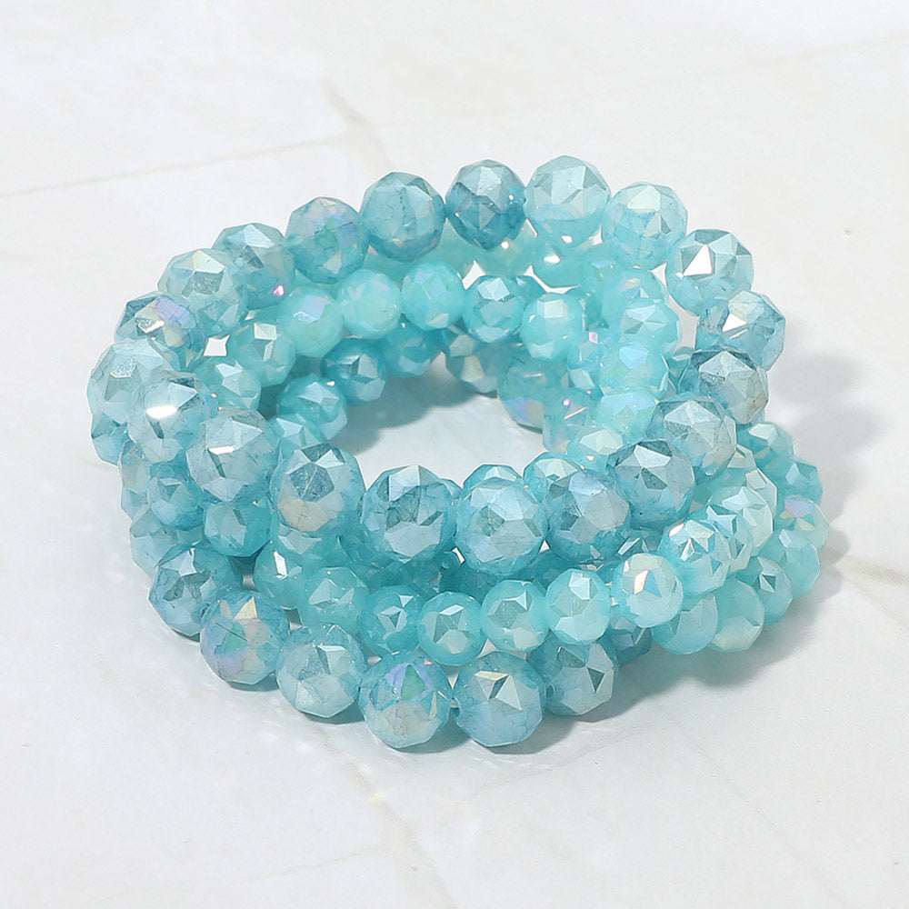Madeline Love Blue 5PCS - Faceted Beaded Stretch Multi Layered Bracelets