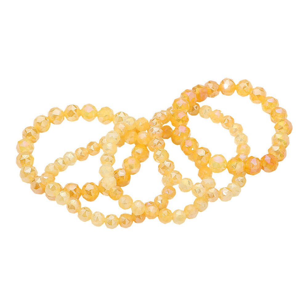 Madeline Love Topaz 5PCS - Faceted Beaded Stretch Multi Layered Bracelets - extra