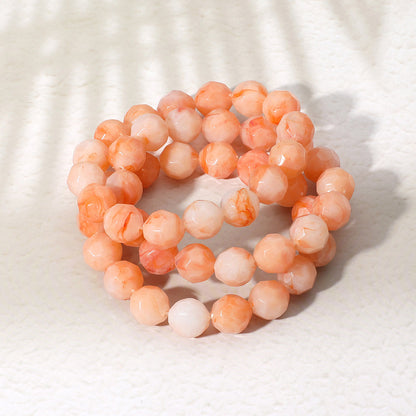 Madeline Love Coral 3PCS - Faceted Beaded Stretch Multi Layered Bracelets