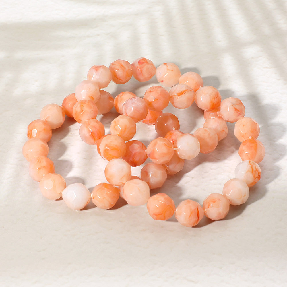 Madeline Love Coral 3PCS - Faceted Beaded Stretch Multi Layered Bracelets - extra