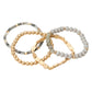 Madeline Love Gray, Worn Gold 4PCS - Metal Faceted Beaded Stretch Multi Layered Bracelets - extra