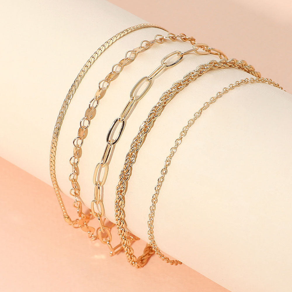 Madeline Love Gold Metal Chain Bracelet Set