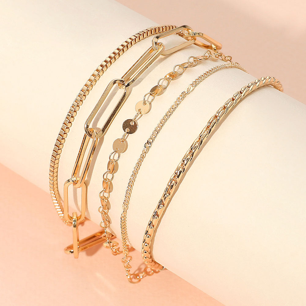 Madeline Love Gold Metal Chain Bracelet Set