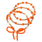 Madeline Love Gold, Orange, White 3PCS - Sports Team Theme Colored Bow Accent Faceted Beaded Stretch Multi Layered Bracelets - desc
