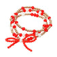 Madeline Love Gold, Red, White 3PCS - Sports Team Theme Colored Bow Accent Faceted Beaded Stretch Multi Layered Bracelets - desc