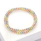 Madeline Love Three Tone Stainless Steel Ball Stretch Multi Layered Bracelets
