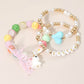 Madeline Love Gold, Multi 3PCS - Easter Bunny Bow Heart Pearl Flower Beaded Stretch Multi Layered Bracelets - extra