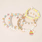 Madeline Love Gold, Multi 5PCS - HAPPY EASTER Bunny Heart Charm Heishi Beaded Stretch Multi Layered Bracelets - extra