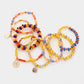 Madeline Love Multi 8PCS - Metal Coin Tree Of Life Charm Multi Beads Beaded Layered Bracelets - desc