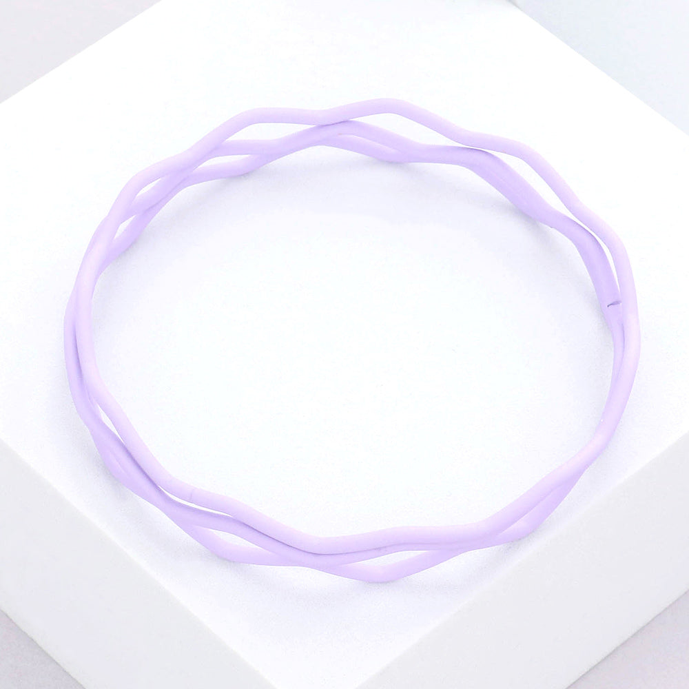 Madeline Love Lavender 3PCS - Zigzag Chevron Wavy Bangle Bracelets
