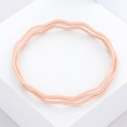 Madeline Love Neutral 3PCS - Zigzag Chevron Wavy Bangle Bracelets