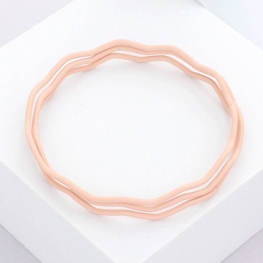 Madeline Love Neutral 3PCS - Zigzag Chevron Wavy Bangle Bracelets