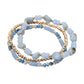 Madeline Love Blue, Gold 3PCS - Resin Pebble Metal Ball Beaded Stretch Multi Layered Bracelets - desc