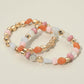 Madeline Love Pink 2PCS - Multicolor Pebble Beaded Stretch Multi Layered Bracelets - extra