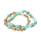 Madeline Love Turquoise 2PCS - Multicolor Pebble Beaded Stretch Multi Layered Bracelets - desc