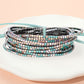 Madeline Love AB, Hematite, Turquoise Ribbon Colorful Rhinestone Layered Stretch Bracelets