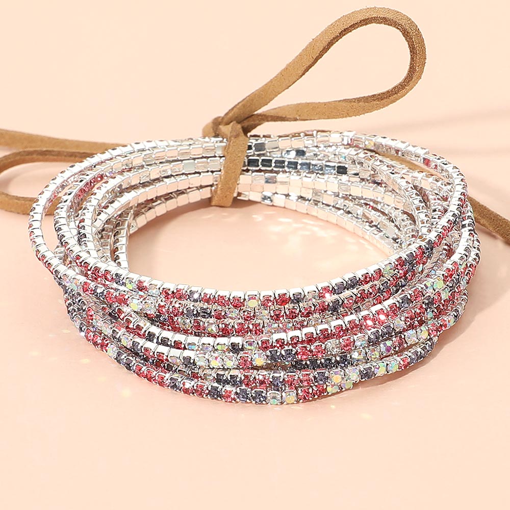 Hot Pink, Multi, Silver