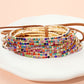 Madeline Love Multi Ribbon Colorful Rhinestone Layered Stretch Bracelets