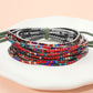 Madeline Love Multi Ribbon Colorful Rhinestone Layered Stretch Bracelets