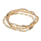 Madeline Love Gray, Light 3PCS - Faceted Tube Beaded Stretch Multi Layered Bracelets - extra