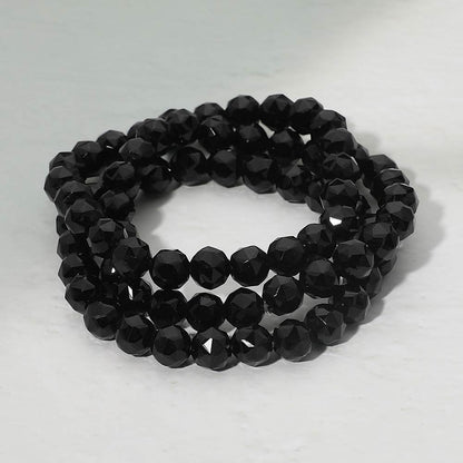 Madeline Love Black 3PCS - Faceted Beaded Stretch Multi Layered Bracelets