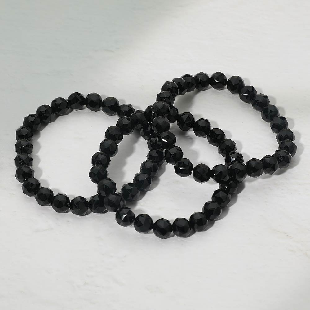 Madeline Love Black 3PCS - Faceted Beaded Stretch Multi Layered Bracelets - extra