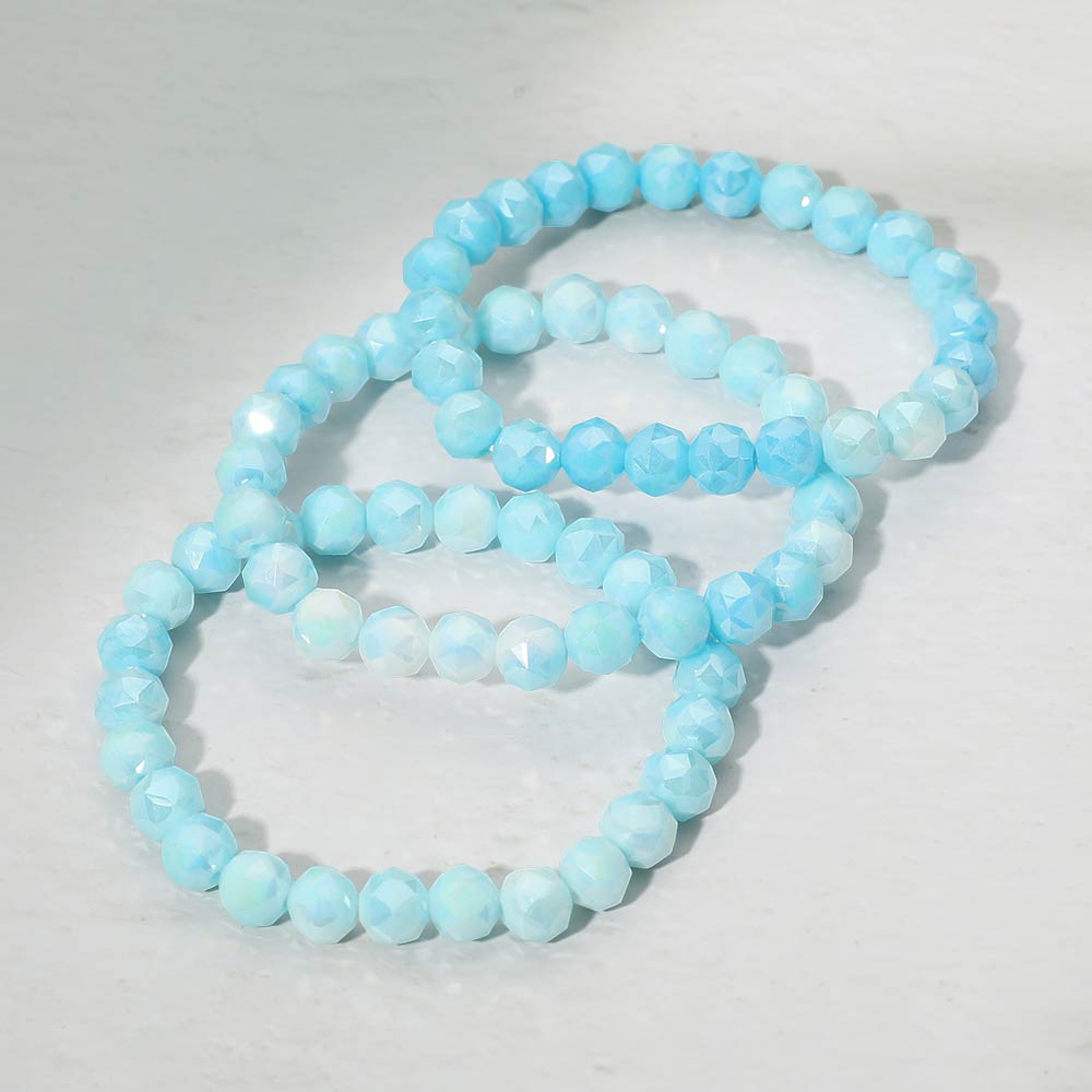 Madeline Love Blue 3PCS - Faceted Beaded Stretch Multi Layered Bracelets - extra