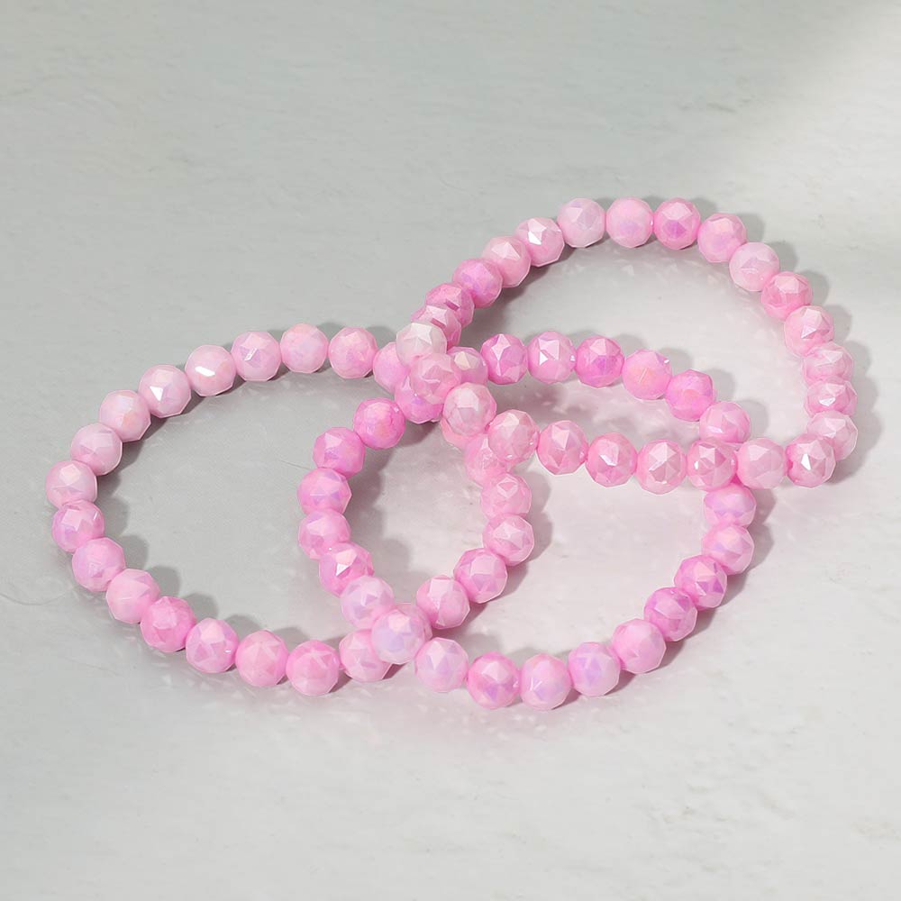 Madeline Love Pink 3PCS - Faceted Beaded Stretch Multi Layered Bracelets - extra