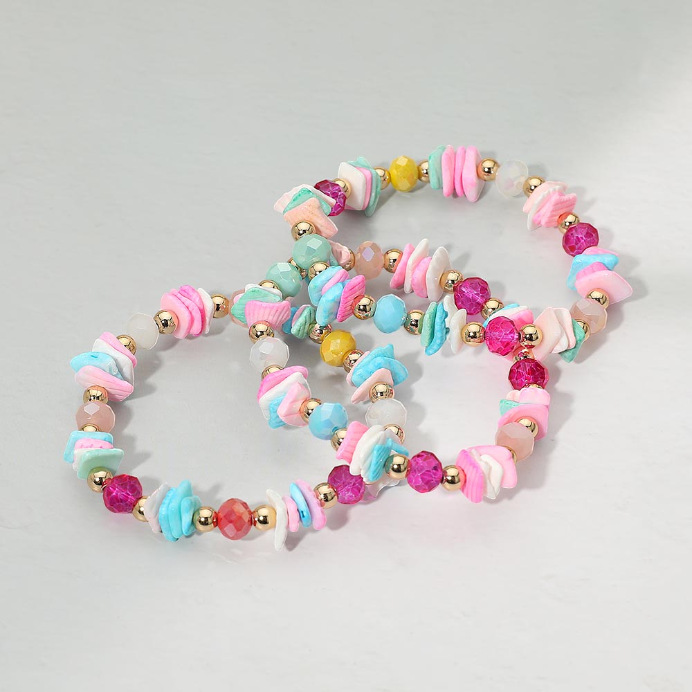 Madeline Love Multi 3PCS - Boho Chip Beaded Stretch Multi Layered Bracelets - extra