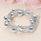 Madeline Love Rhodium Bold Metal Ball Beaded Stretch Multi Layered Bracelets