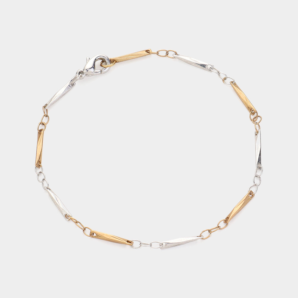Madeline Love Gold, Silver Two Tone Metal Bracelet & Necklace Jewelry Set - Necklaces - extra