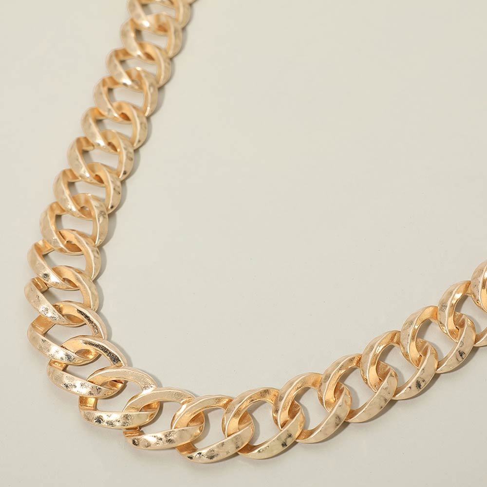 Madeline Love Worn Gold Bold Chunky Chain Necklace - Necklaces