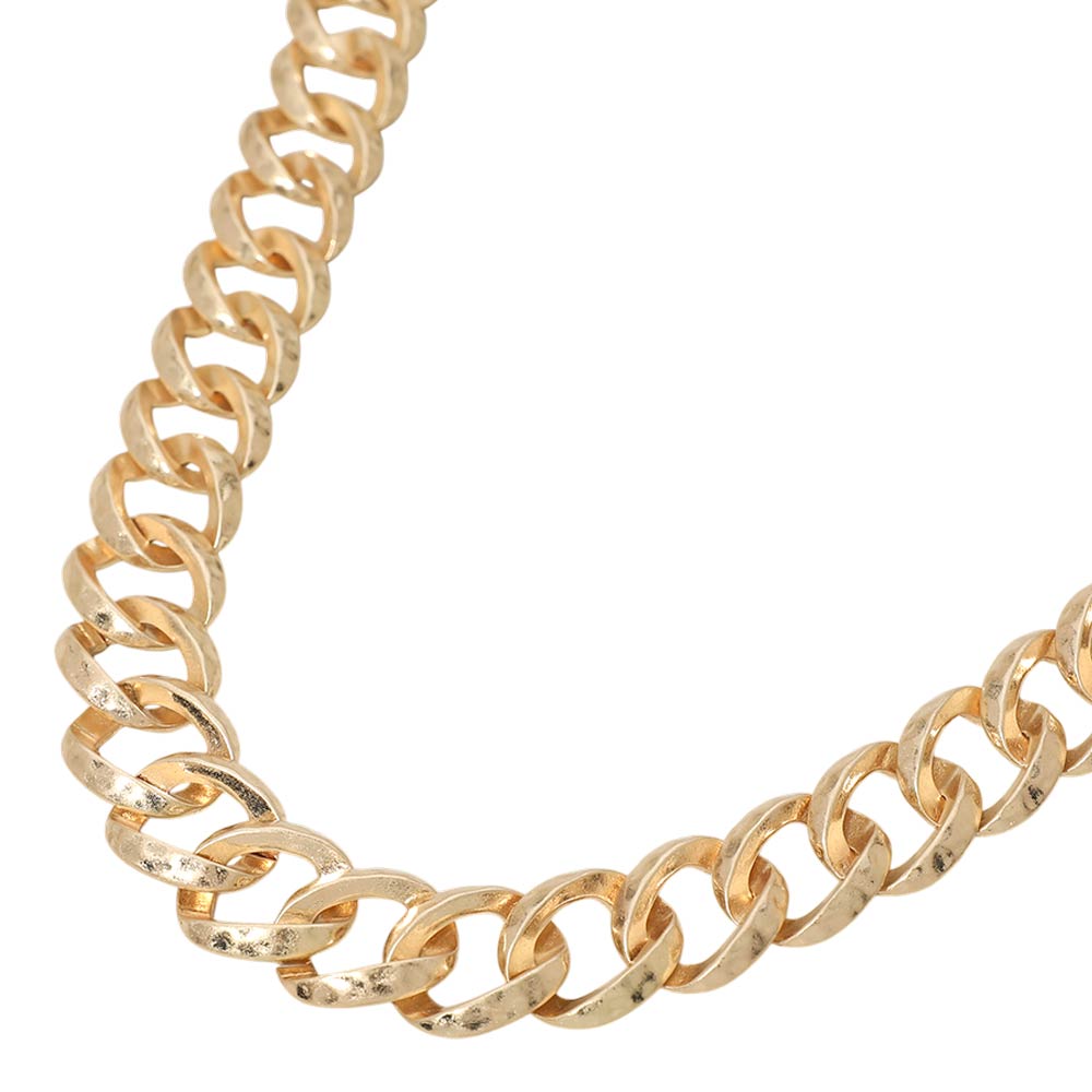 Madeline Love Worn Gold Bold Chunky Chain Necklace - Necklaces - desc