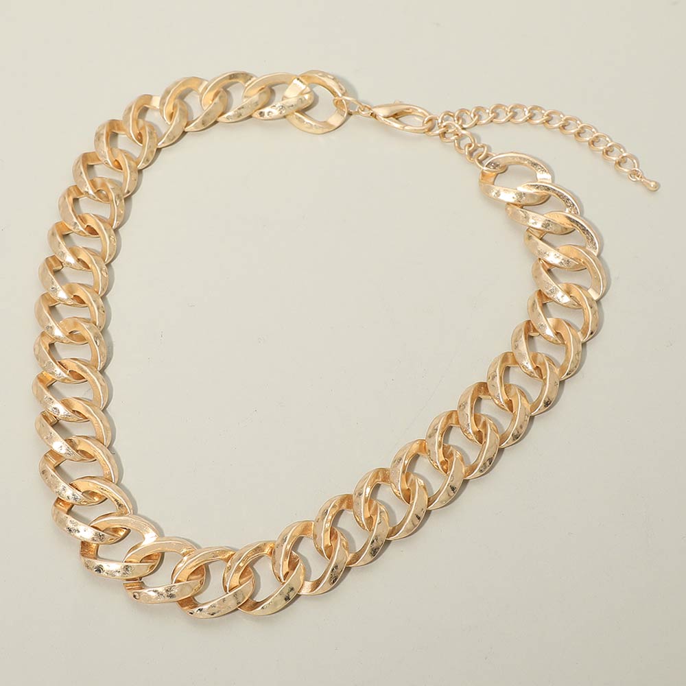 Madeline Love Worn Gold Bold Chunky Chain Necklace - Necklaces - extra