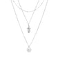 Madeline Love Clear, Rhodium Evil Eye Body Pendant Metal Layered Necklace - Necklaces - desc