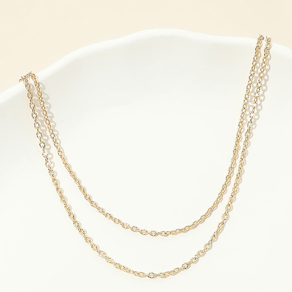 Madeline Love Gold Gold Dipped Double Layer Cable Chain Necklace